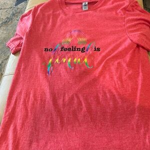 Gildan brand, new handcrafted vinyl T-shirt no feeling is final red T-shirt